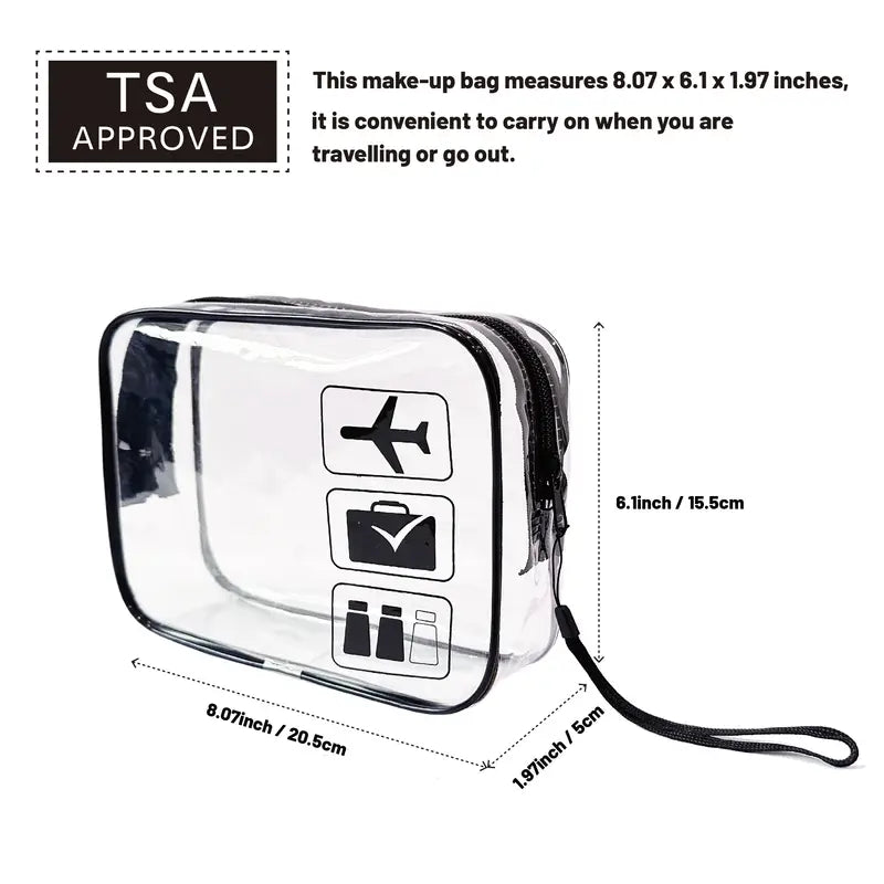 Clear Travel Toiletry Bag – Quart-Size for Carry-On Liquids ( 2 colours available )