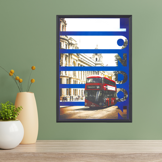 London City Poster – Modern Art Design (A4, Framed)