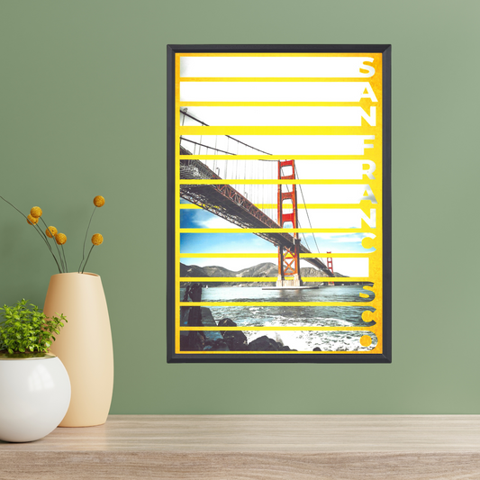San Francisco City Poster – Modern Art Design (A4, Framed)