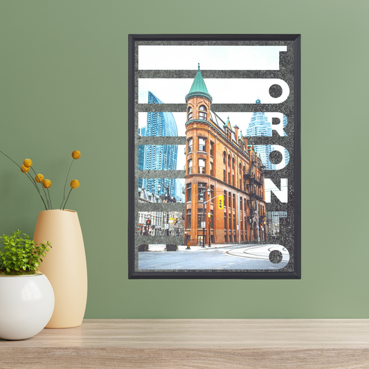 Toronto City Poster – Modern Art Design (A4, Framed)