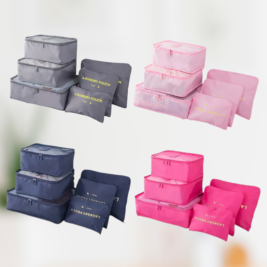 Set of 6 Travel Storage Bags – Foldable Luggage Organizers & Laundry Bags
