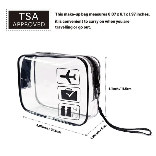 Clear Travel Toiletry Bag – Quart-Size for Carry-On Liquids ( 2 colours available )