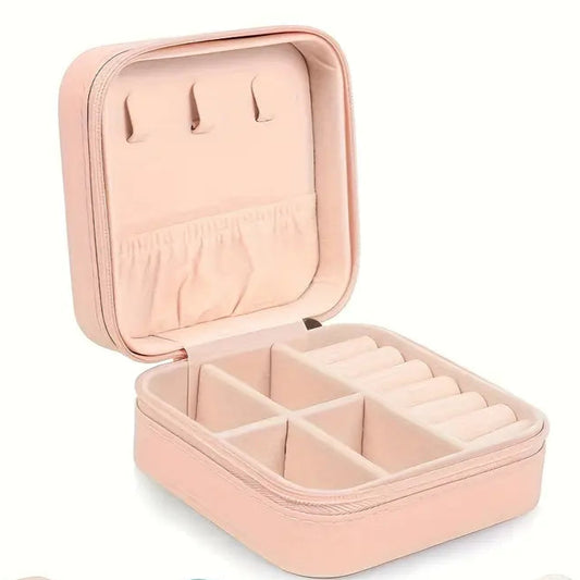Travel Compact Jewellery Organizer Box With Zipper